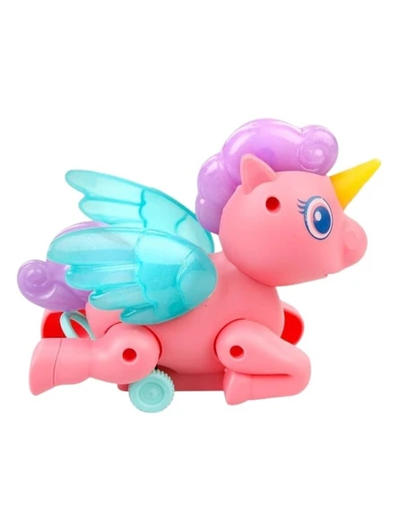Sevimli Pony At İpli Çekmeli Pilli Işıklı Unicorn Çekbırak Unicorn Pony - PEMBE - 2