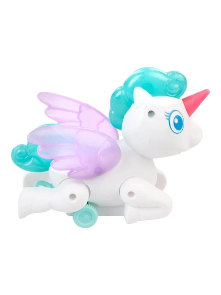 Sevimli Pony At İpli Çekmeli Pilli Işıklı Unicorn Çekbırak Unicorn Pony - BEYAZ - 2