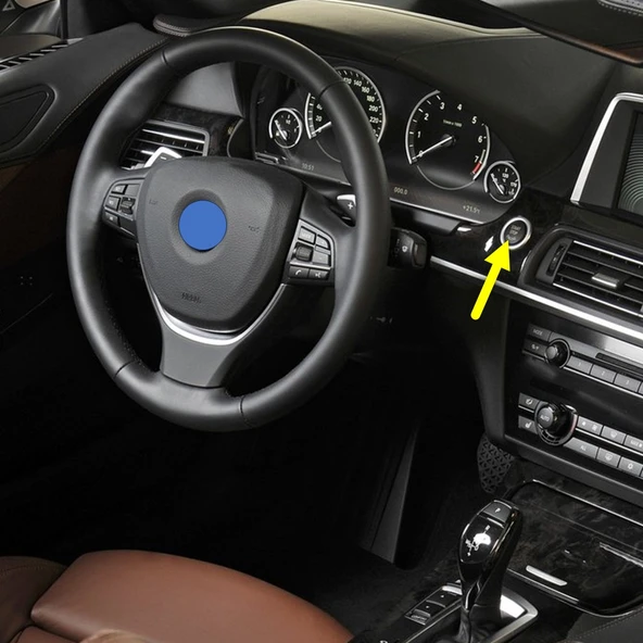 BMW 6 Serisi F12 Cabrio 2012-2017 Start Stop Basma Düğme Kapağı Siyah - 2