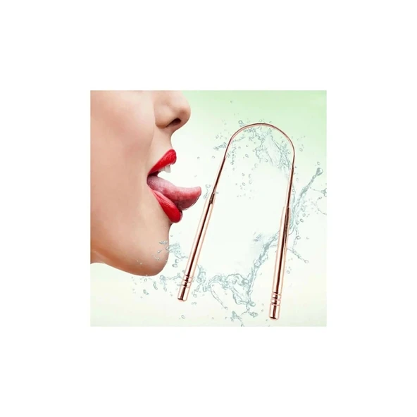 Hijyenik Dil Kazıyıcı Temizleme Dil Sıyırıcı Dil Temizleyici Bakır Hilal - 3