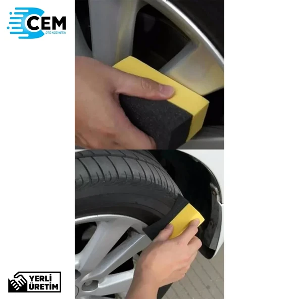 CEM CAR CARE Lastik Parlatıcı Uygulama Süngeri Özel Tasarım - Resim 3