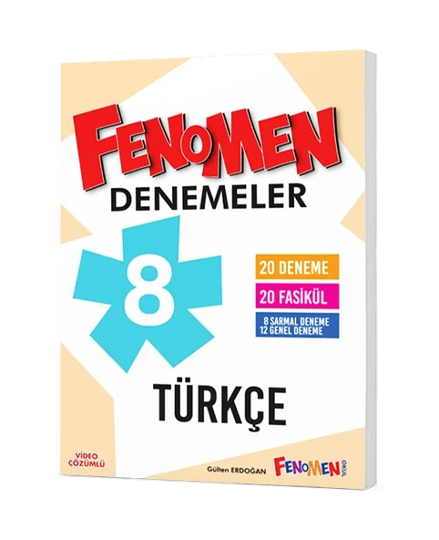 FENOMEN YAYINLARI 8. SINIF TÜRKÇE  DENEMELER 20 DENEME 20 FASİKÜL 8 SARMAL DENEME 12 GENEL DENEME