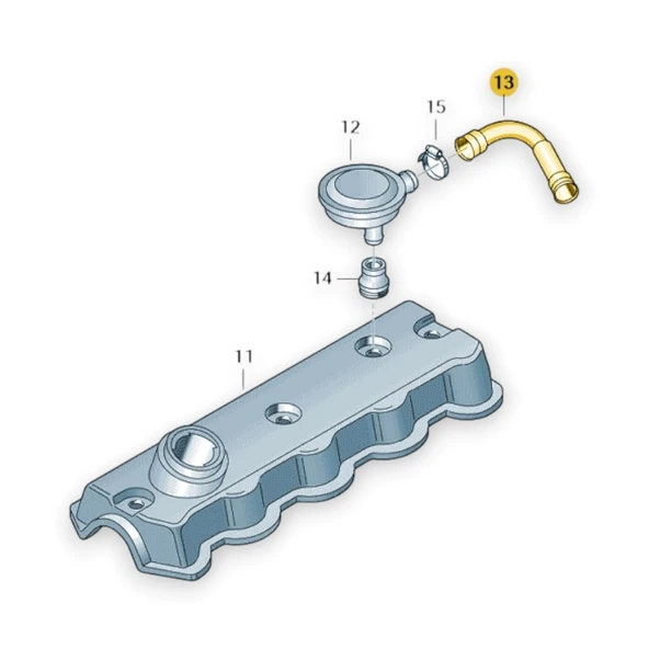 Seat Cordoba 2000-2002 1.9 Dizel Üst Kapak Hava Hortumu 038103493P - 2