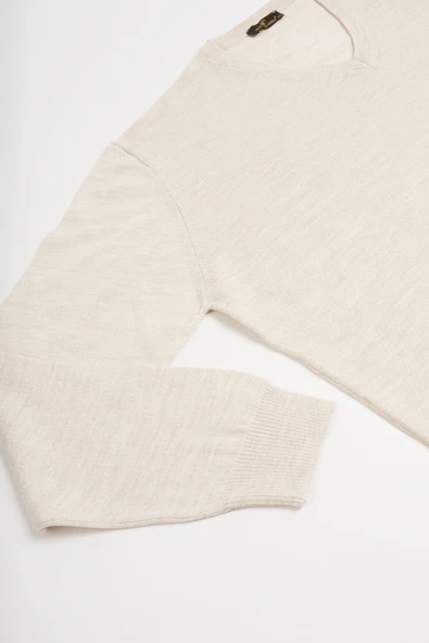 Woolen World V Yaka Battal (Büyük Boy) Yünlü Triko Kazak - 4