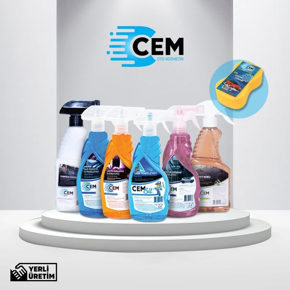 CEM CAR CARE Mega 6'Lı Oto Bakım Seti Yıkama Süngeri Hediyeli