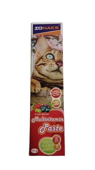 Zonax KEDİLER İÇİN ÖZEL AROMALI MULTİVİTAMİN PASTA 12 VİTAMİN - 9 MİNERAL 100 GR (ORMAN MEYVELİ) - 2