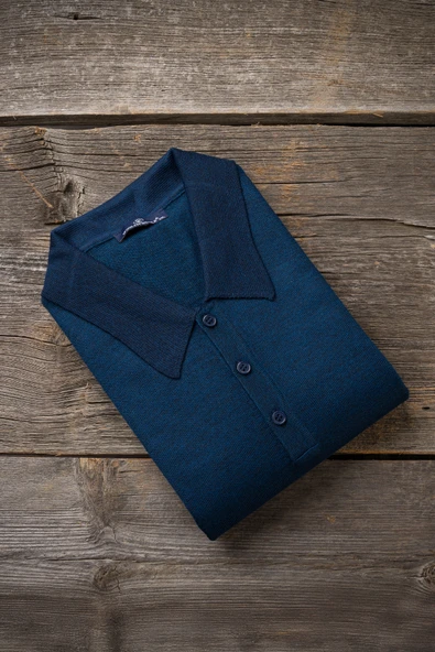 Woolen World Polo Yaka Battal (Büyük Boy) Yünlü Triko Kazak - 9