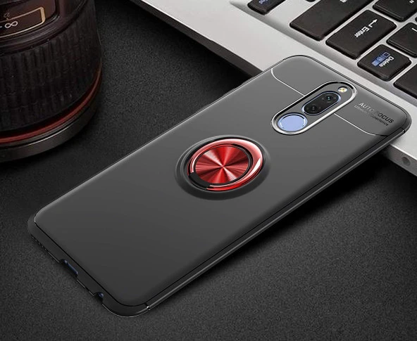 Huawei Mate 10 Lite Kılıf Yüzüklü Standlı Tam koruma Silikon - 10