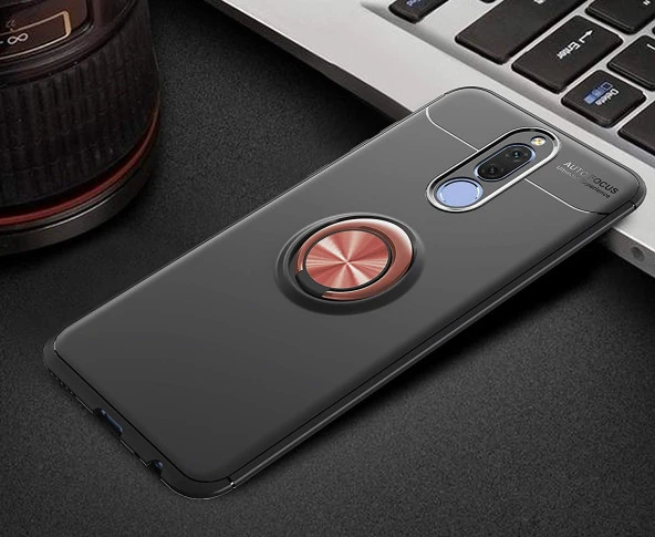 Huawei Mate 10 Lite Kılıf Yüzüklü Standlı Tam koruma Silikon - 11