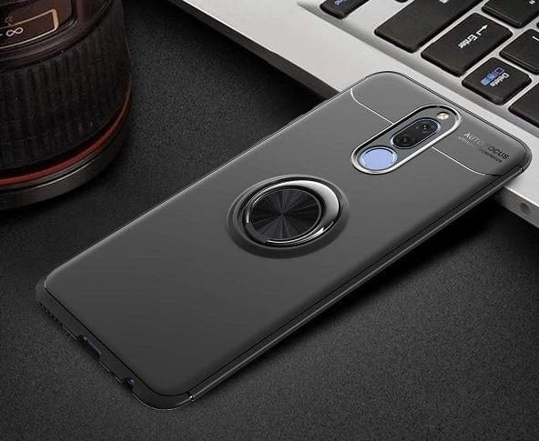 Huawei Mate 10 Lite Kılıf Yüzüklü Standlı Tam koruma Silikon - 12