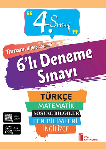 Ata 4.Sınıf Okula Yardımcı Tüm Dersler Okul Defterim- 6 lı Deneme Sınavı - 3