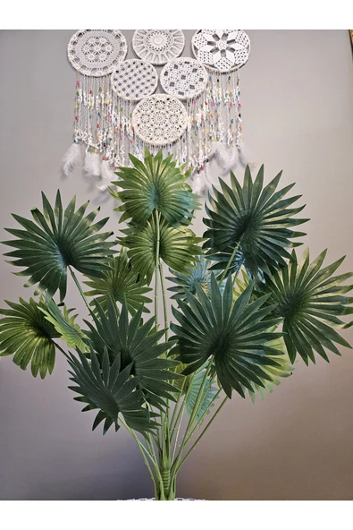 YASİMA1 Adet Yapay Fan Palmiye Ağacı 85 cm 18 Dallı dekor balkon ev bahçe süsü