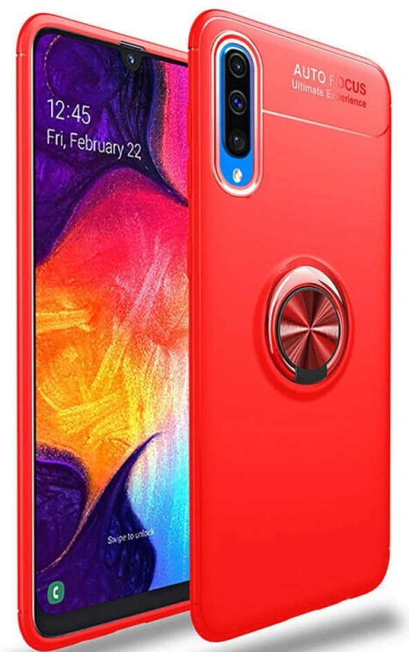 Samsung Galaxy A50 Kılıf Yüzüklü Standlı Tam koruma Silikon