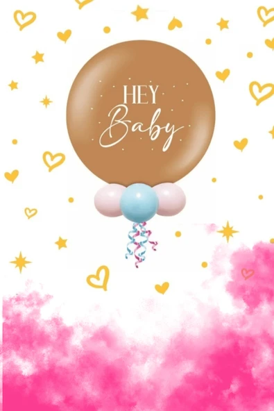 Cinsiyet Partisi Balon Seti Karamel Balon Pembe Konfeti 18 inç
