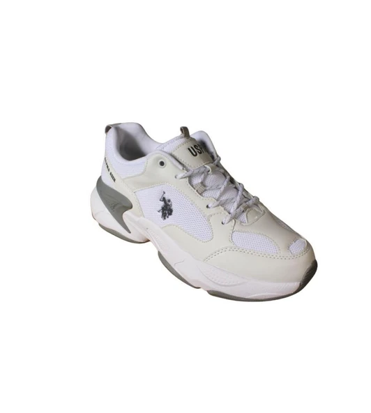 U.S POLO Kadın Beyaz Fileli Kalın Taban Yürüyüş Spor Ayakkabı