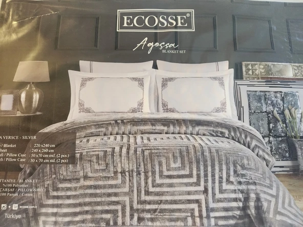 BLANK SET AGOSSA VERSACE BATTANİYE SETİ GÜMÜŞ