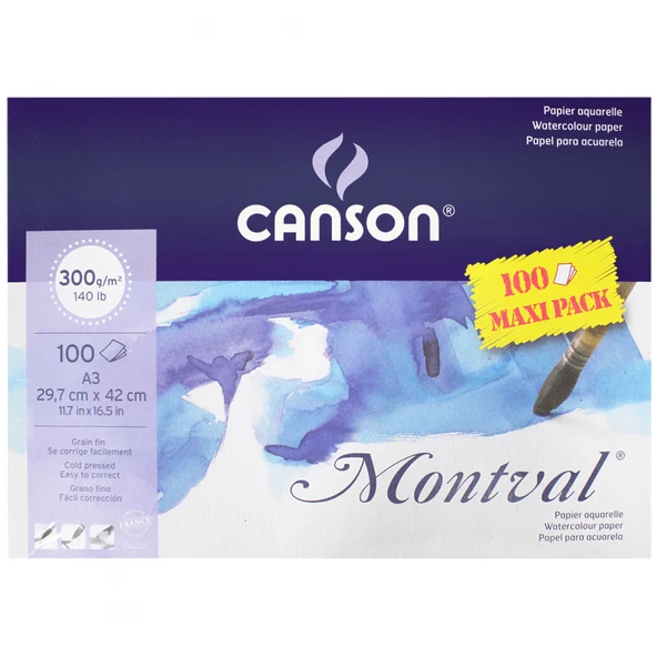 Canson Montval Sulu Boya Blok 24x32 cm 300 g 100 Yaprak ürün görseli 1