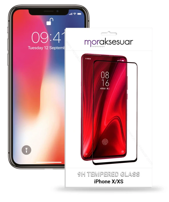 Apple iPhone X/XS 5D Ekran Koruyucu Cam Tam Kaplayan