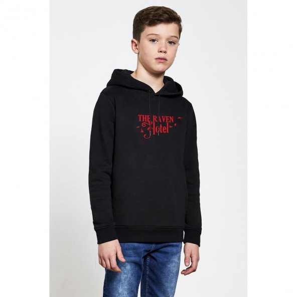 Altered Carbon The Raven HotelBaskılı Unisex Çocuk Kapüşonlu Siyah Sweatshirt