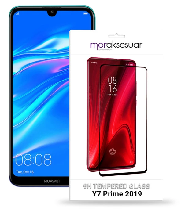 Huawei Y7 Prime 2019 5D Ekran Koruyucu Cam Tam Kaplayan