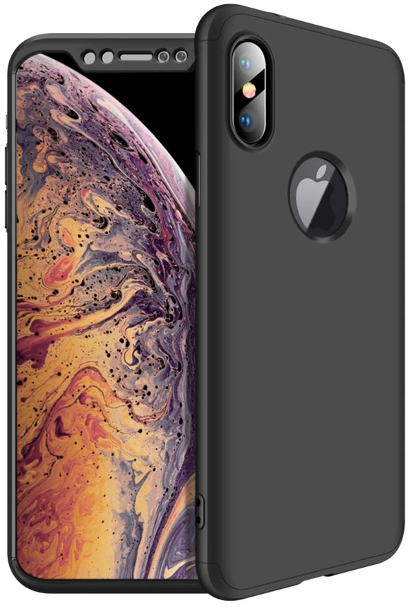 Apple iPhone XS Max Kılıf 360 Tam Koruma Kapak 3 Parça Slim Fit