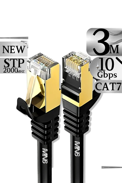MN6 M109F Cat7 Kablo/3 METRE/10GBPS-2000MHZ-24 Awg-S/STP-Cat7 Ethernet Kablosu