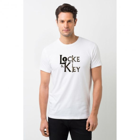 And Key All Keys LockeKey TT Baskılı Beyaz Erkek Örme Tshirt