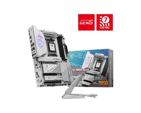 MSI MB MPG B850 EDGE TI WIFI AM5 DDR5 8400MHZOC HDMI 4x M.2 USB 10Gbs 5G LAN WI-FI 7 ATX