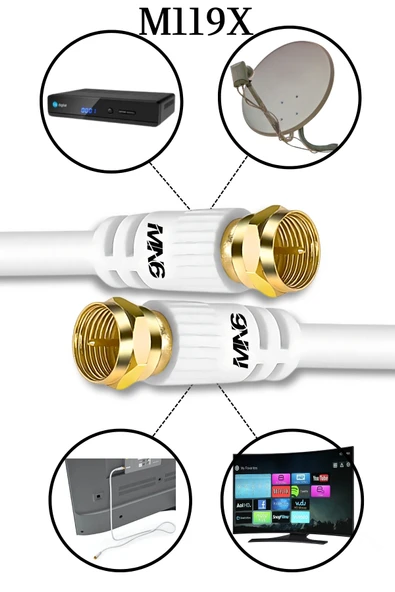 MN6 M119X 20 Metre Anten Kablosu/Hazır Altın uç F Konnektör-4K/Çanak Anten Kablosu-rg6 u6 anten kablosu - 2