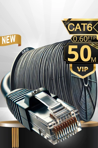 MN6 M108xf 50 Metre Internet Kablosu/ftp 0.60mm-cat6 Iki Kat Korumalı-iç Dış Mekan-50 M Ethernet Kablosu