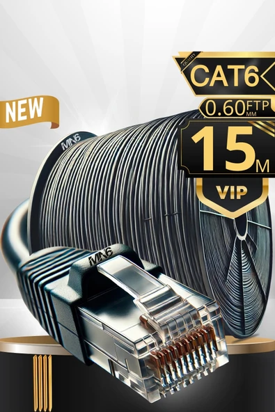 MN6 M108xf 15 Metre Internet Kablosu/ftp0.60mm-cat6 Iki Kat Korumalı/iç Dış Mekan/15m Ethernet Kablosu