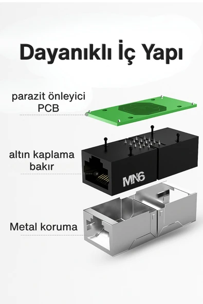 MN6 M13X kablo birleştirici/3 Adet-Cat5-Cat6-Cat7-Cat8-uyumlu/lan kablosu Birleştirici Ara Aparatı - 4