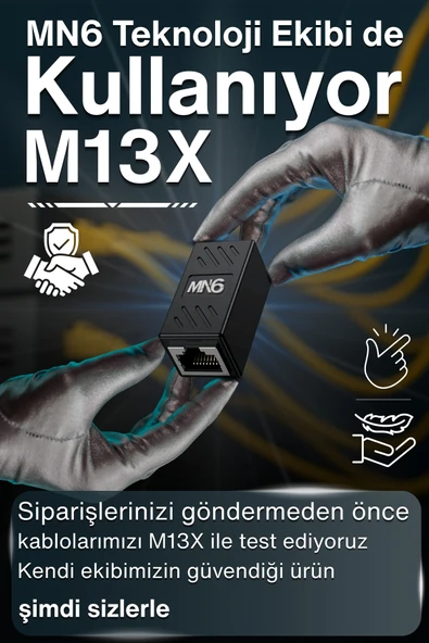 MN6 M13X kablo birleştirici/3 Adet-Cat5-Cat6-Cat7-Cat8-uyumlu/lan kablosu Birleştirici Ara Aparatı - 7