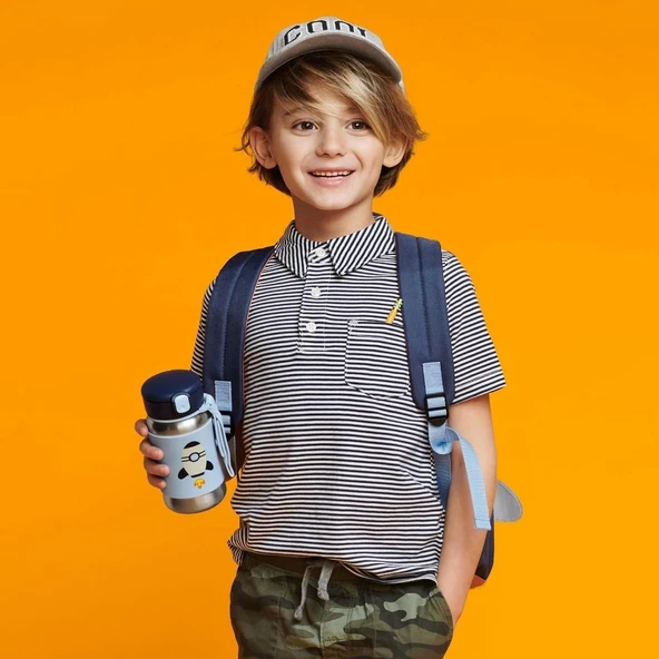 Skip Hop Zoo Pipetli Paslanmaz Çelik Suluk 350 Ml Roket - Resim 5