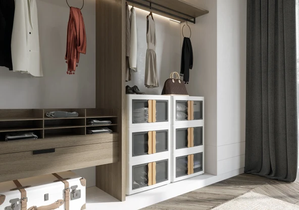 Hi-box 3'Lü Katlanabilir Istiflenebilir Çok Amaçlı Organizer Eşya Dolabı Saklama Kutusu Plastik - 4