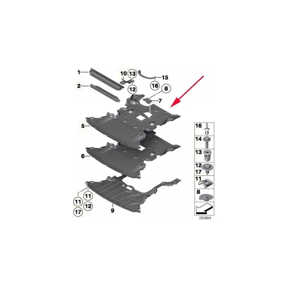 Bmw E84 X1 Motor Alt Muhafaza Benzinli 2012-2016 51752990573 - 2