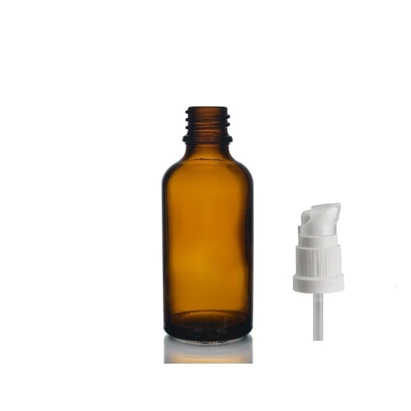 50ml kahverengi cam serum pompalı şişe, 12 adet, pompalı şişe, medikal şişe, cam şişe,