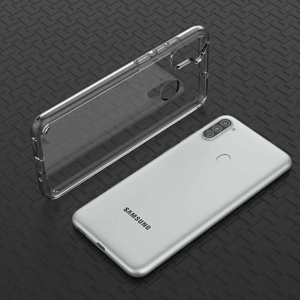 Samsung Galaxy A50 Kılıf Sert Şeffaf Köşe Korumalı Hibrit Kapak - Resim 2