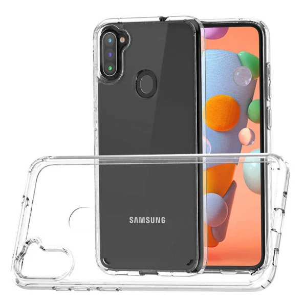 Samsung Galaxy A50 Kılıf Sert Şeffaf Köşe Korumalı Hibrit Kapak - Resim 4