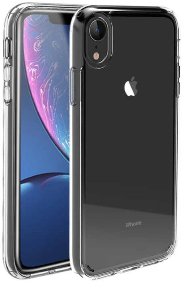 Apple iPhone XR Kılıf Sert Şeffaf Köşe Korumalı Hibrit Kapak