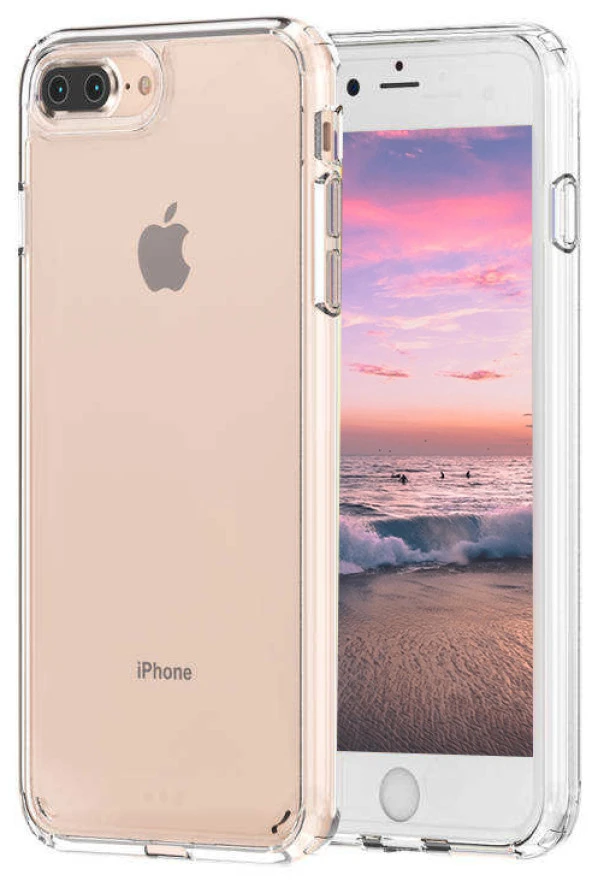 Apple iPhone 7 Plus Kılıf Sert Şeffaf Köşe Korumalı Hibrit Kapak