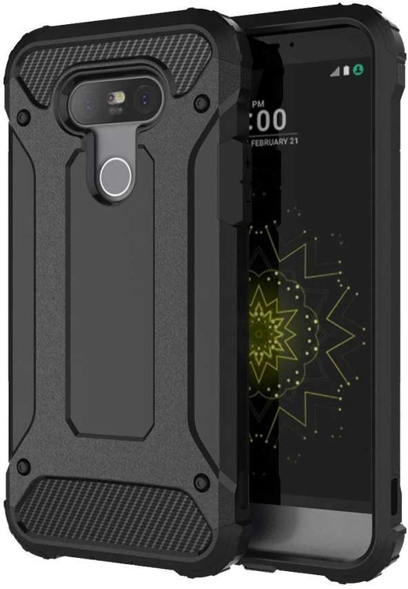 LG G5 Kılıf Zırhlı Tam Korumalı Silikon Tank Kapak