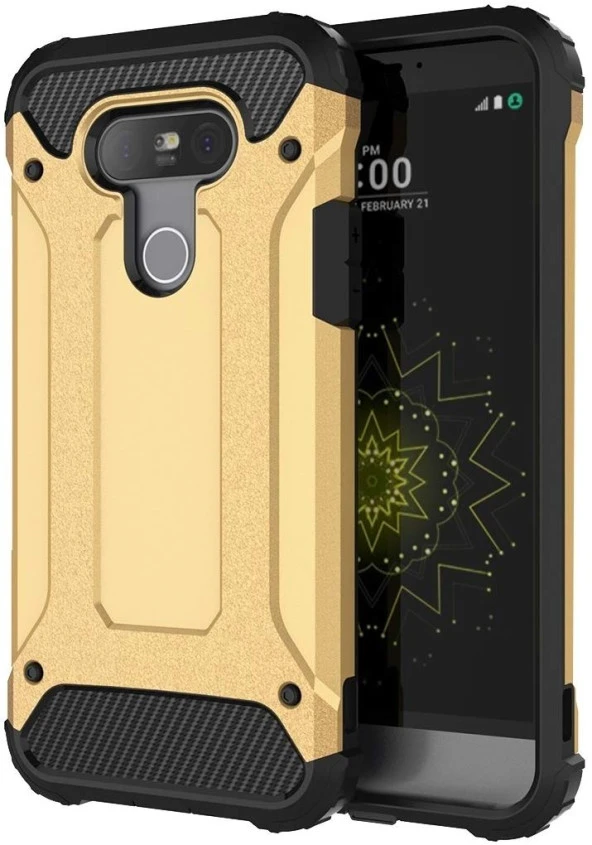 LG G5 Kılıf Zırhlı Tam Korumalı Silikon Tank Kapak - 3