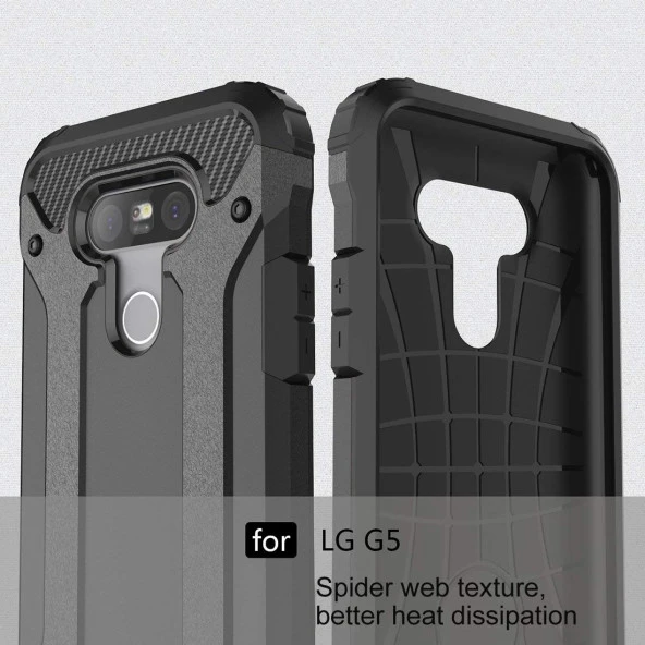 LG G5 Kılıf Zırhlı Tam Korumalı Silikon Tank Kapak - 11