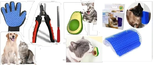 Kedi Bakım Seti (Avokado Kedi Yalama Oyuncağı+Tırnak makası+ Tüy toplama Eldiveni+ kaşınma aparatı) - 2