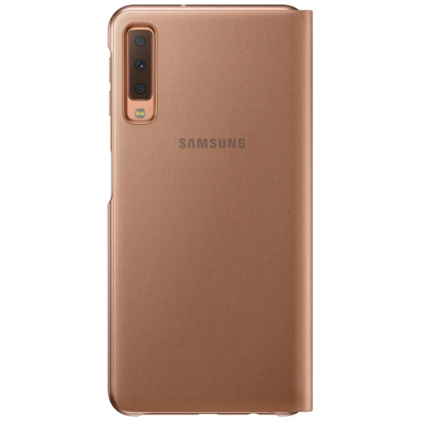 Galaxy A7 2018 ile Uyumlu Wallet Cover Kılıf Altın EF-WA7500PFEGWW - 5