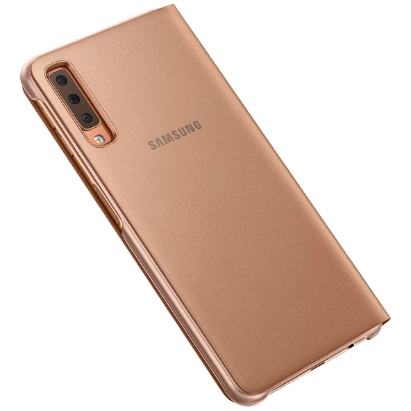 Galaxy A7 2018 ile Uyumlu Wallet Cover Kılıf Altın EF-WA7500PFEGWW - 2