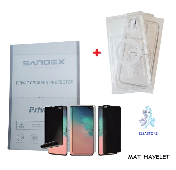 İphone 16 PRO MAX  MagSafe Şeffaf Kılıf + Nano Ekran koruyucu MAT HAYALET