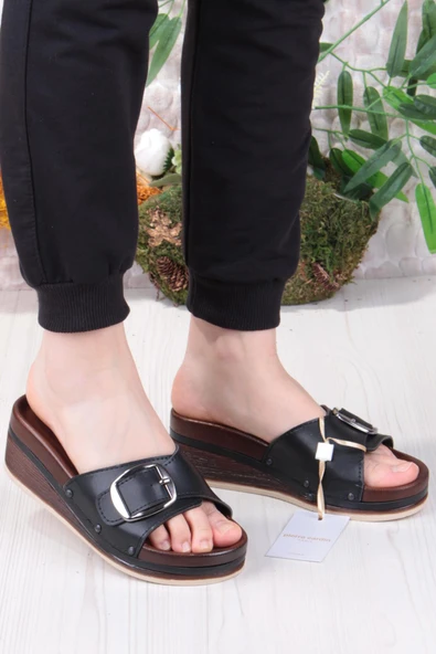 Pierre Cardin 7418 Anatomik Rahat Orijinal Ürün Tokalı Kadın Terlik - Resim 2