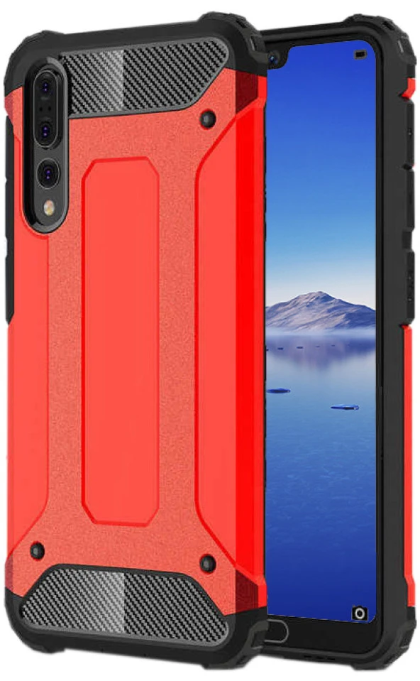 Huawei P20 Pro Kılıf Zırhlı Tam Korumalı Silikon Tank Kapak